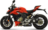 Double Sortie D'Échappement Sans Homologation Acoustique Titanium Noir Aluminium Cap - Termignoni Compatible Avec Ducati Streetfighter V4 (2020-2021)