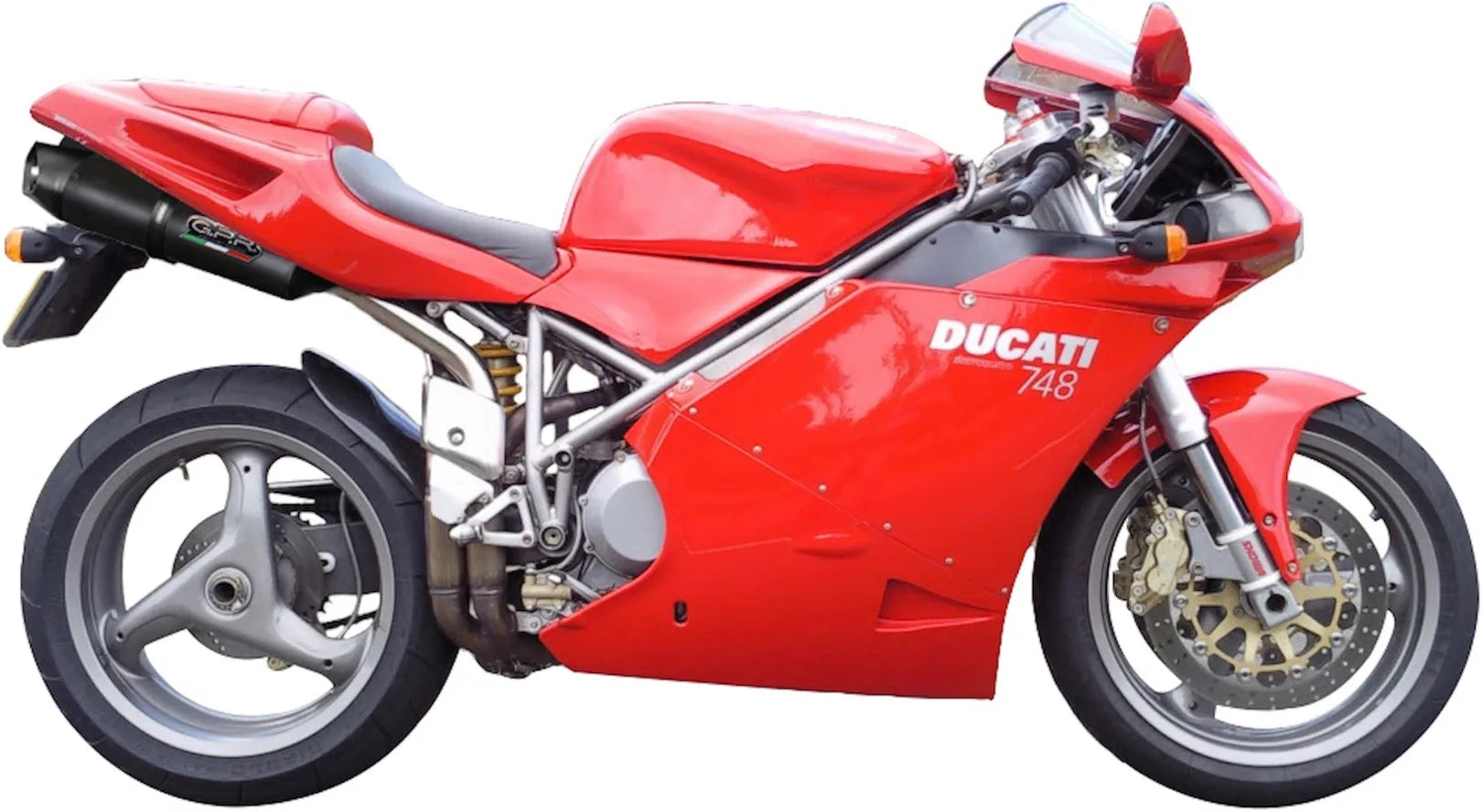 Système D'Échappement Homologué Au Niveau Sonore Furore Aluminium Noir - Gpr Compatible Avec Ducati 748 - S - Sp - Sps - R - Rs (1995-2002)