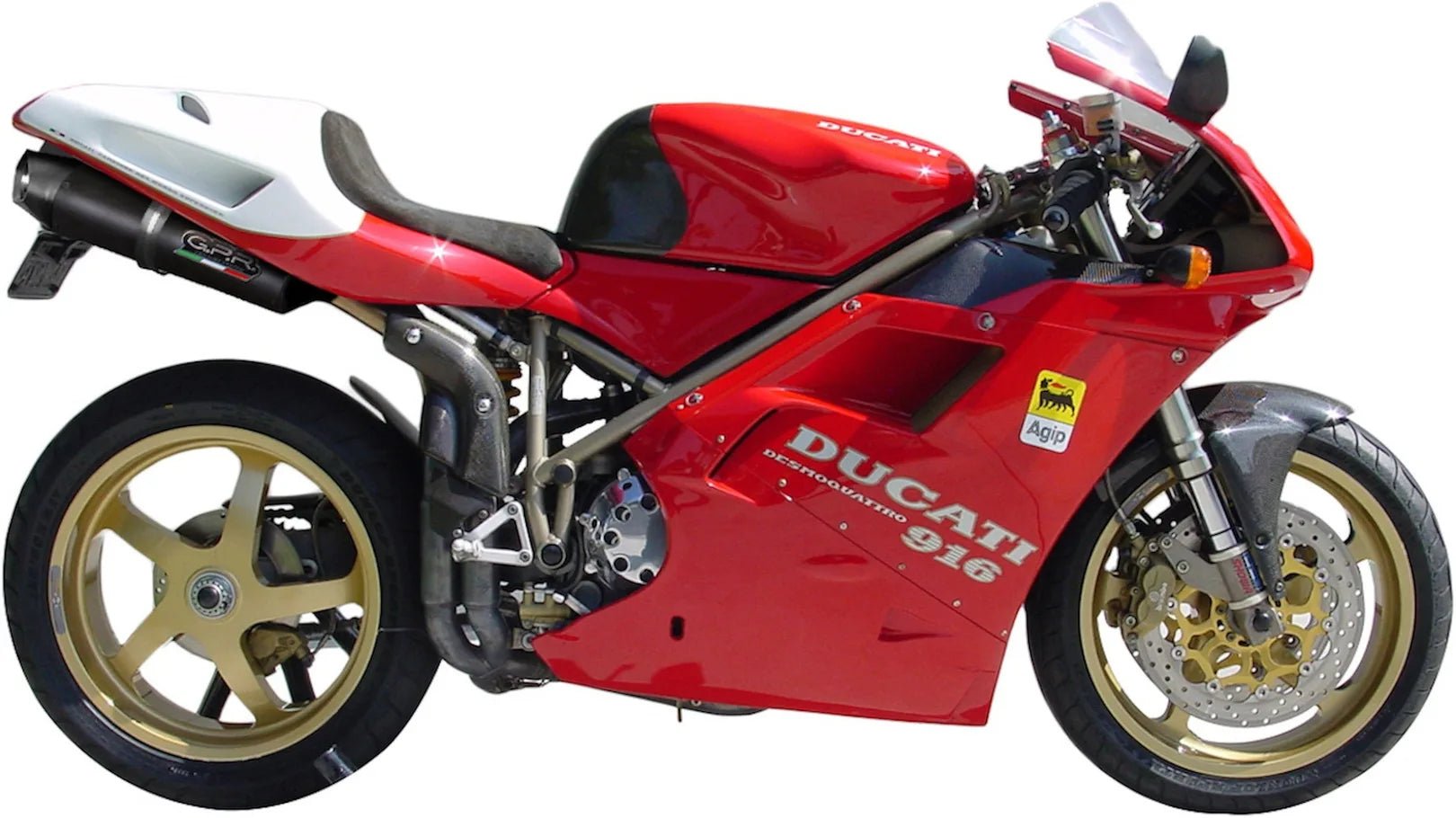 Système D'Échappement Homologué Au Niveau Sonore Furore Aluminium Noir - Gpr Compatible Avec Ducati 916 - Sp - Sps - Racing - Senna (1994-1999)