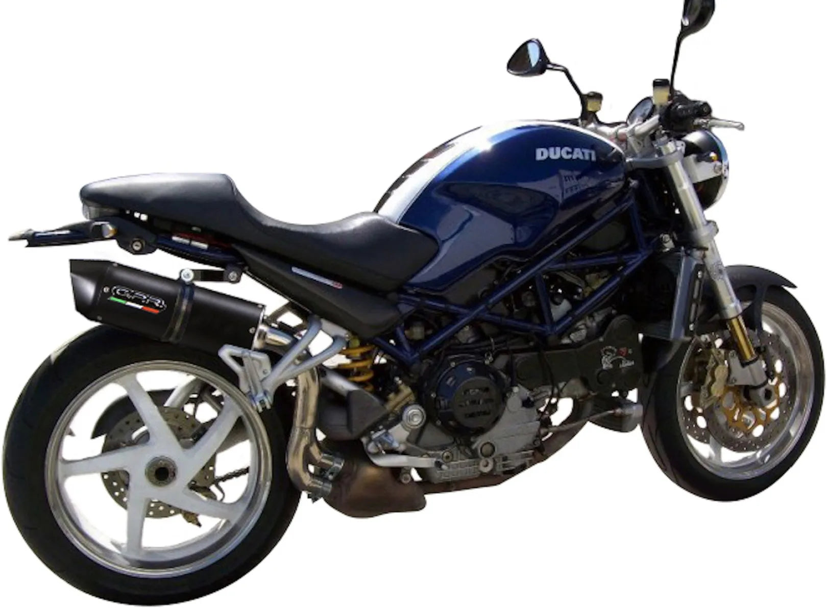 Double Sortie D'Échappement Homologuée Au Niveau Sonore Furore Aluminium Noir - Gpr Compatible Avec Ducati Monster S4 (2001-2003)