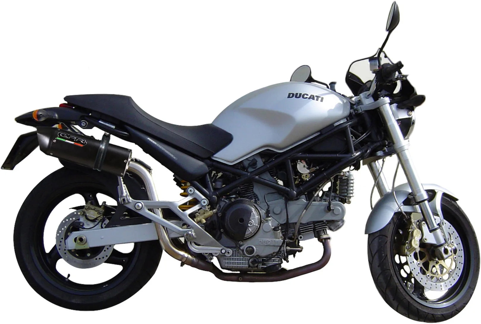 Double Sortie D'Échappement Homologuée Au Niveau Sonore Furore Aluminium Noir - Gpr Compatible Avec Ducati Monster 900 (2001-2003)