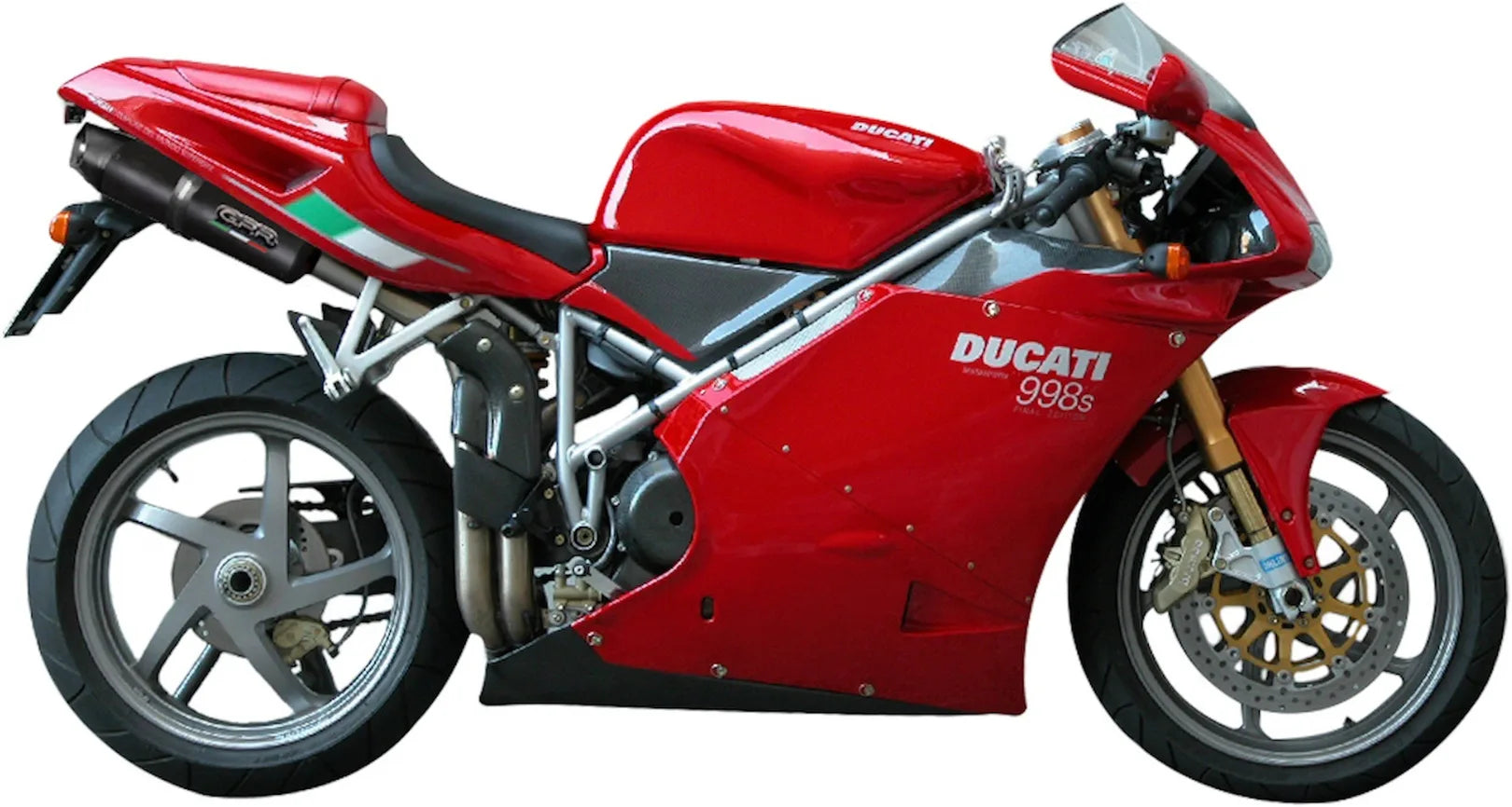 Double Sortie D'Échappement Homologuée Au Niveau Sonore Furore Aluminium Noir - Gpr Compatible Avec Ducati 998 - R - Fe (2001-2004)