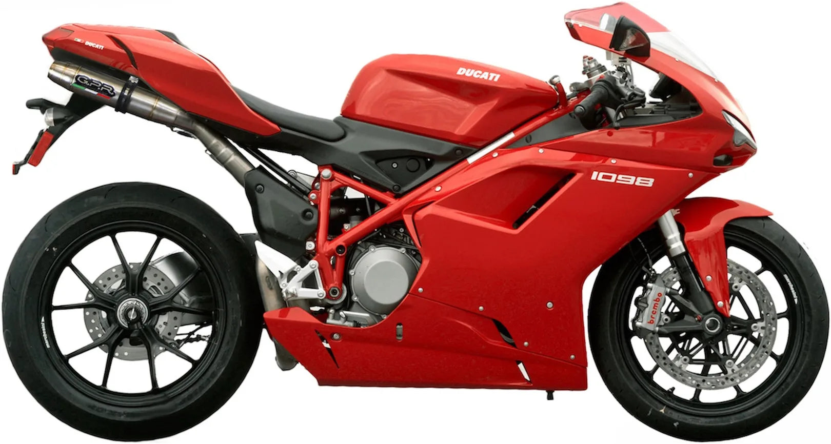 Double Sortie D'Échappement Avec Catalyseur Et Homologation Acoustique Deeptone Acier - Gpr Compatible Avec Ducati 1098 (2006-2012)