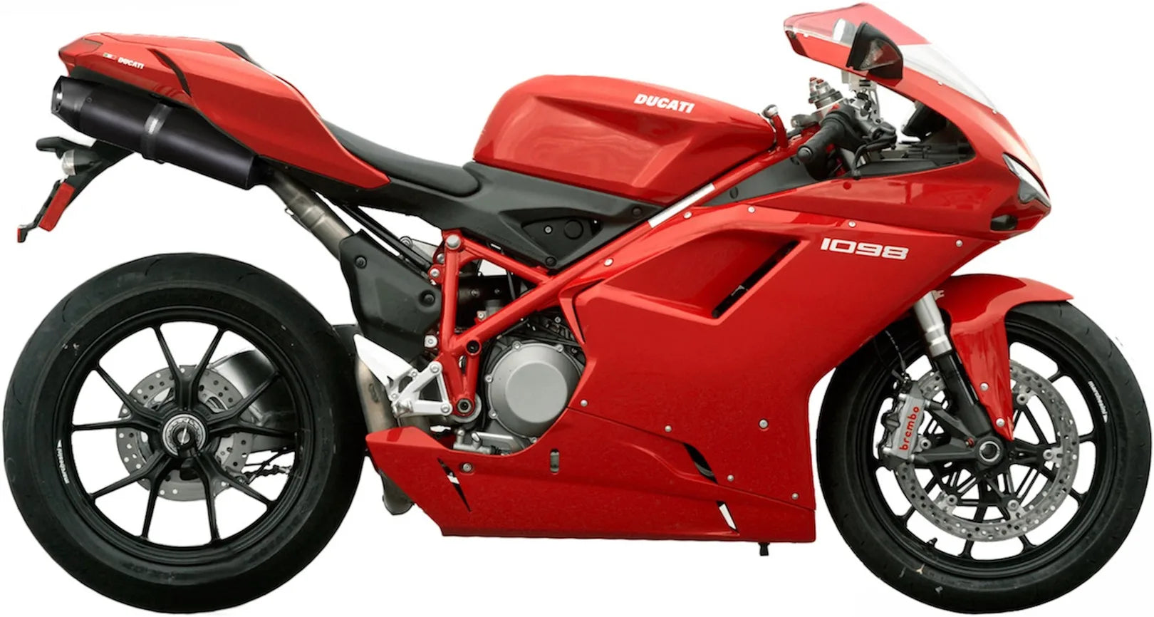 Double Sortie D'Échappement Avec Catalyseur Et Homologation Acoustique Furore Aluminium Noir - Gpr Compatible Avec Ducati 1098 (2006-2012)