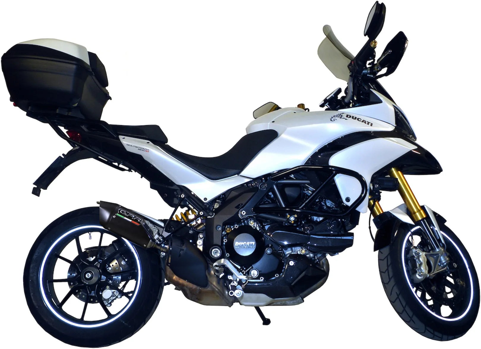 Système D'Échappement Catalytique Avec Homologation Acoustique Furore Aluminium Noir - Gpr Compatible Avec Ducati Multistrada 1200 (2010-2014)
