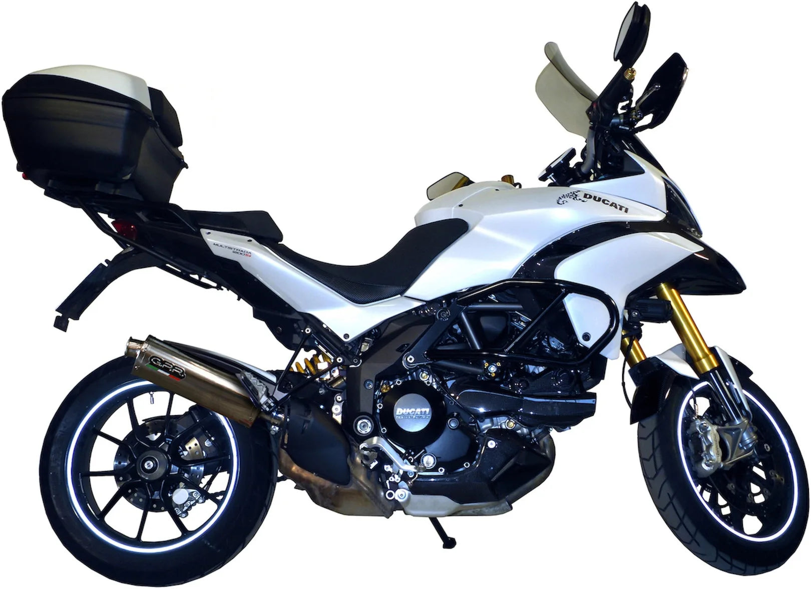 Système D'Échappement Catalytique Avec Homologation Acoustique Trioval Acier - Gpr Compatible Avec Ducati Multistrada 1200 (2010-2014)