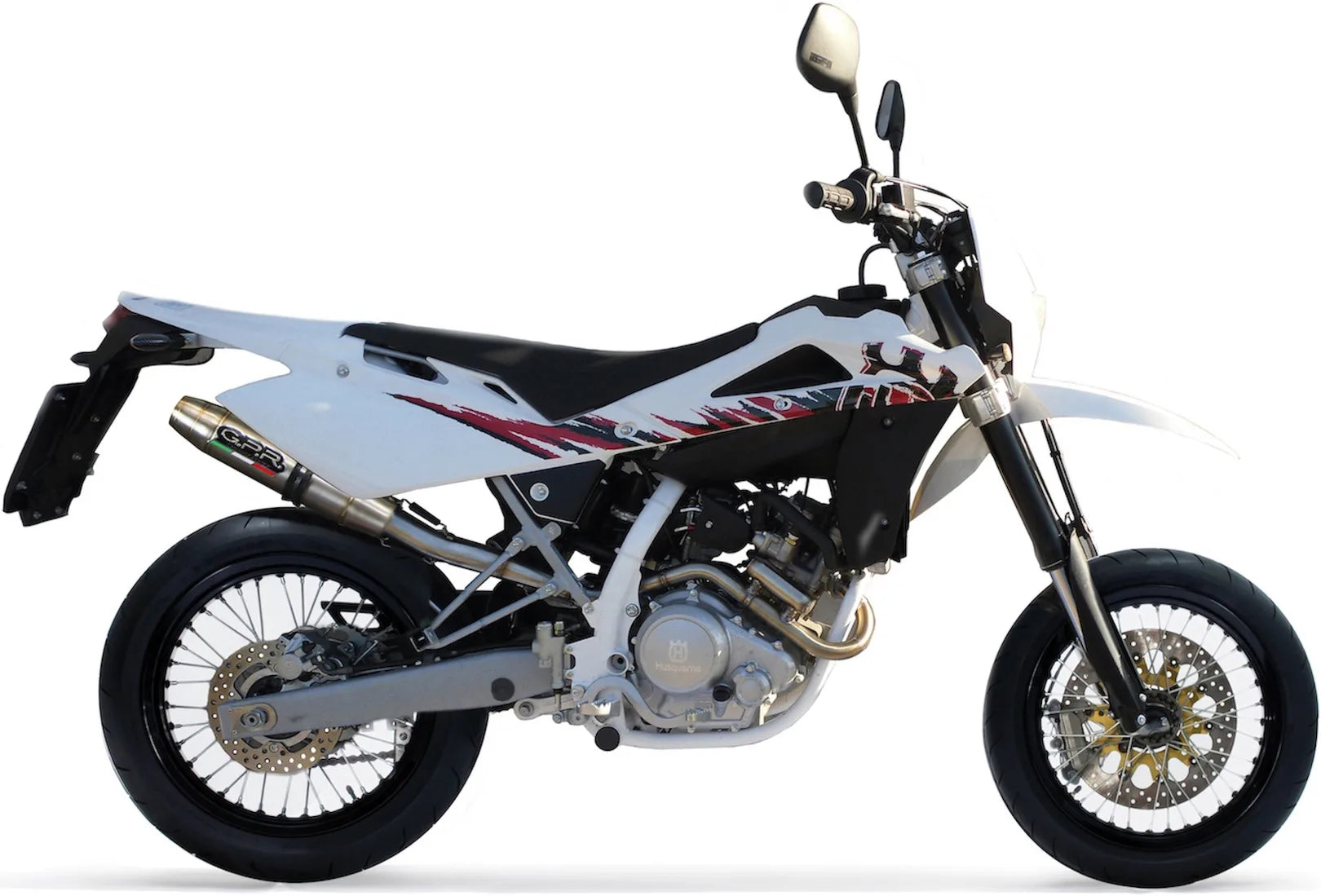 Système D'Échappement Complet Sans Catalyseur Et Homologué Au Niveau Sonore Deeptone Acier - Gpr Compatible Avec Husqvarna Smr 125 4T (2010-2013)