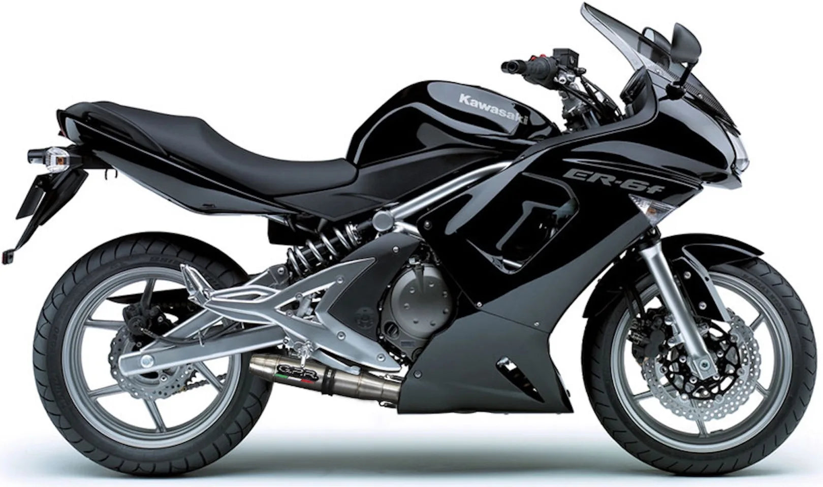 Système D'Échappement Complet Avec Catalyseur Et Homologation Acoustique Deeptone Acier - Gpr Compatible Avec Kawasaki Er-6 N (2012-2016)