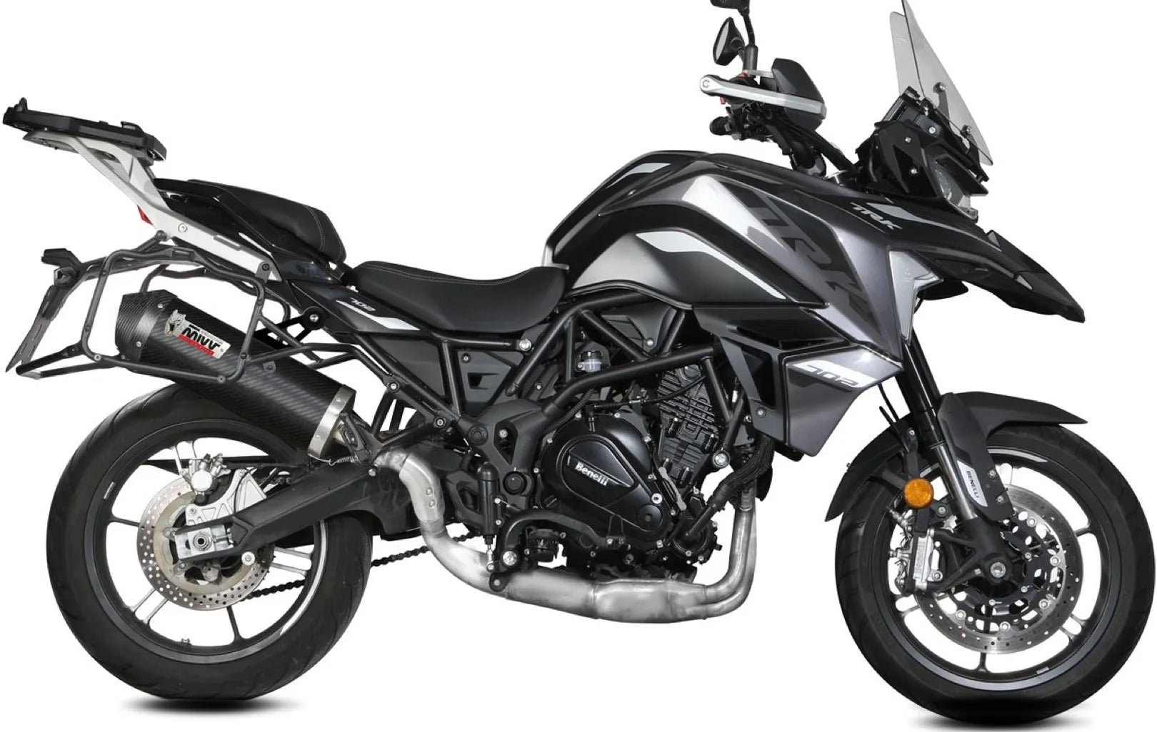 Système D'Échappement Homologué Au Niveau Sonore Oval Carbon Carbon - Mivv Compatible Avec Benelli Trk 702 - X (2023-2024)