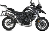Système D'Échappement Homologué Au Niveau Sonore Oval Acier Noir Carbon - Mivv Compatible Avec Benelli Trk 702 - X (2023-2024)
