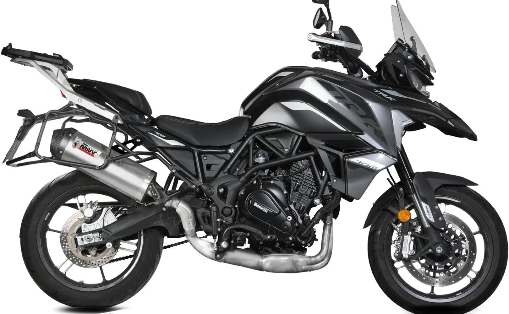 Système D'Échappement Homologué Au Niveau Sonore Oval Acier Carbon - Mivv Compatible Avec Benelli Trk 702 - X (2023-2024)