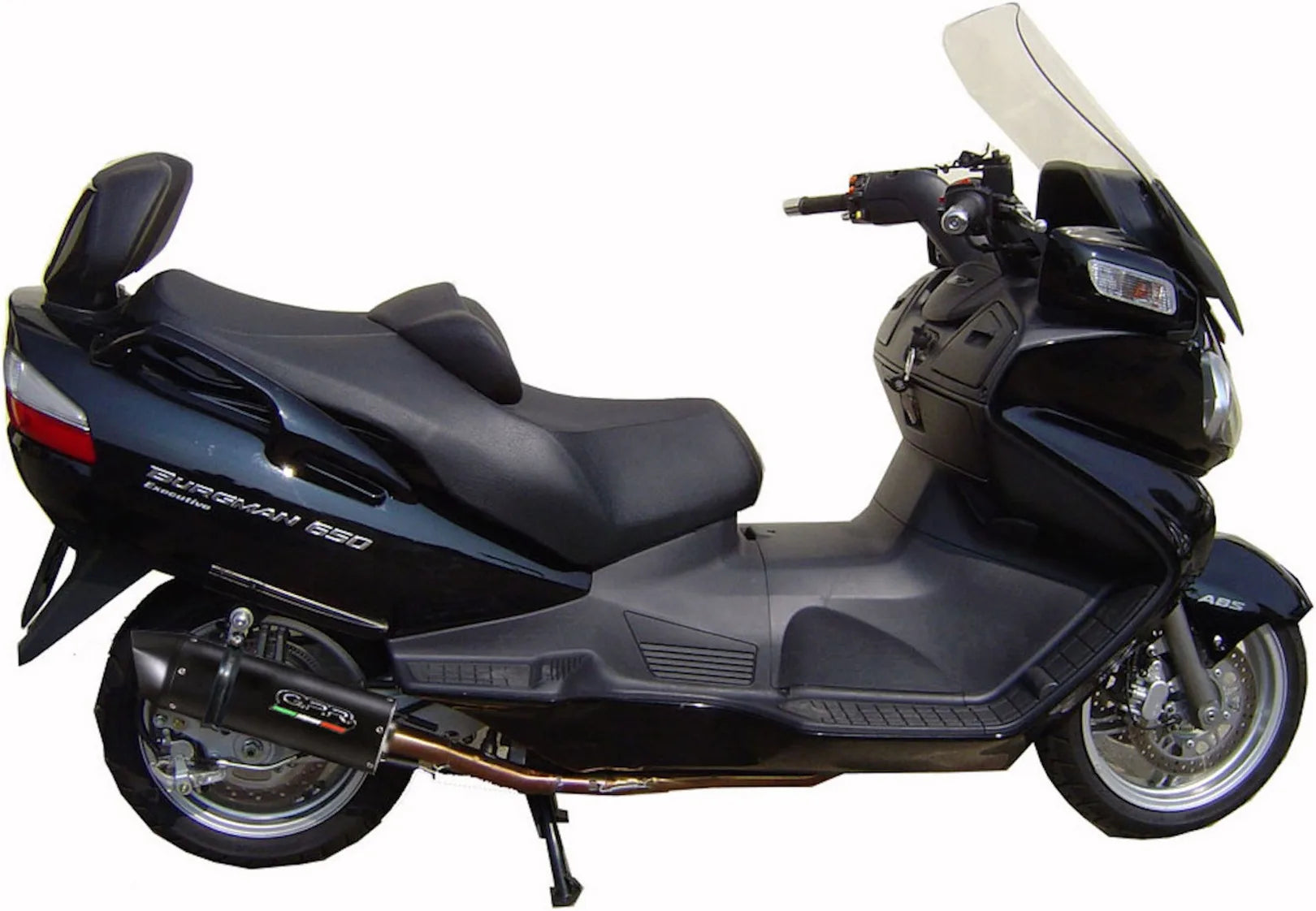 Système D'Échappement Complet Avec Catalyseur Et Homologation Acoustique Furore Aluminium Noir - Gpr Compatible Avec Suzuki An 650 Burgman (2002-2012)