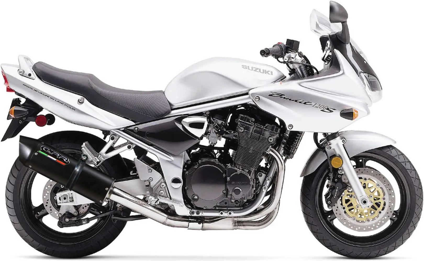 Système D'Échappement Catalytique Avec Homologation Acoustique Furore Aluminium Noir - Gpr Compatible Avec Suzuki Gsf 1200 Bandit - S (2005-2006)