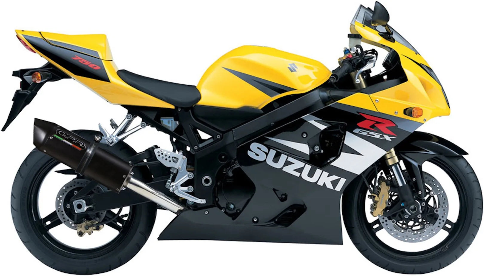 Système D'Échappement Catalytique Avec Homologation Acoustique Furore Aluminium Noir - Gpr Compatible Avec Suzuki Gsx-R 750 Srad (2004-2005)