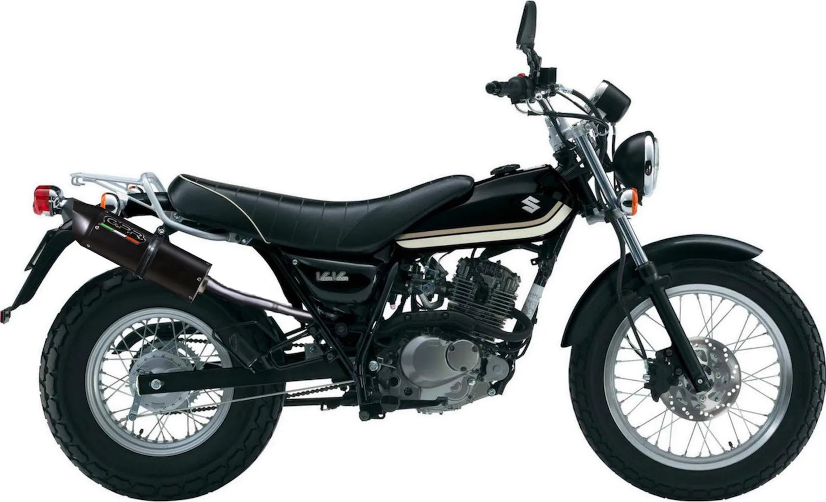 Système D'Échappement Homologué Au Niveau Sonore Furore Aluminium Noir - Gpr Compatible Avec Suzuki Rv 125 Van (2003-2017)