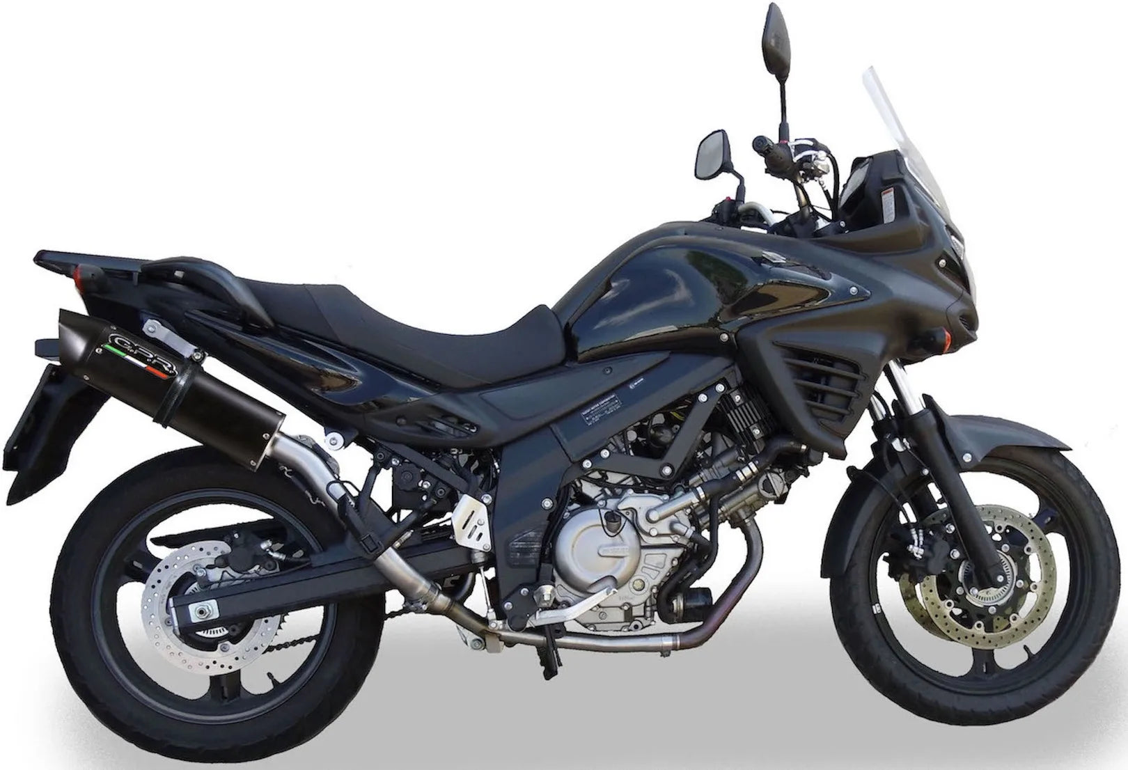 Système D'Échappement Homologué Au Niveau Sonore Furore Aluminium Noir - Gpr Compatible Avec Suzuki V-Strom Dl 650 (2012-2016)