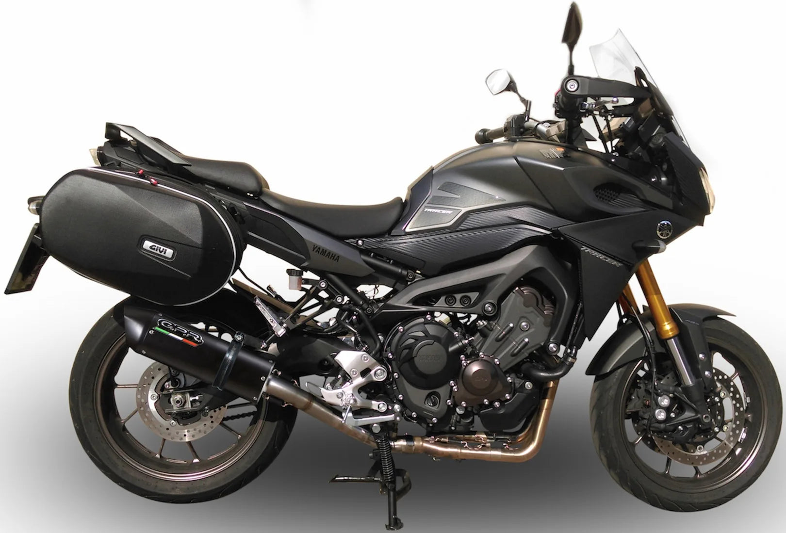 Système D'Échappement Complet Sans Catalyseur Et Homologué Au Niveau Sonore Furore Aluminium Noir - Gpr Compatible Avec Yamaha Tracer Fj-09 Tr (2015-2016)