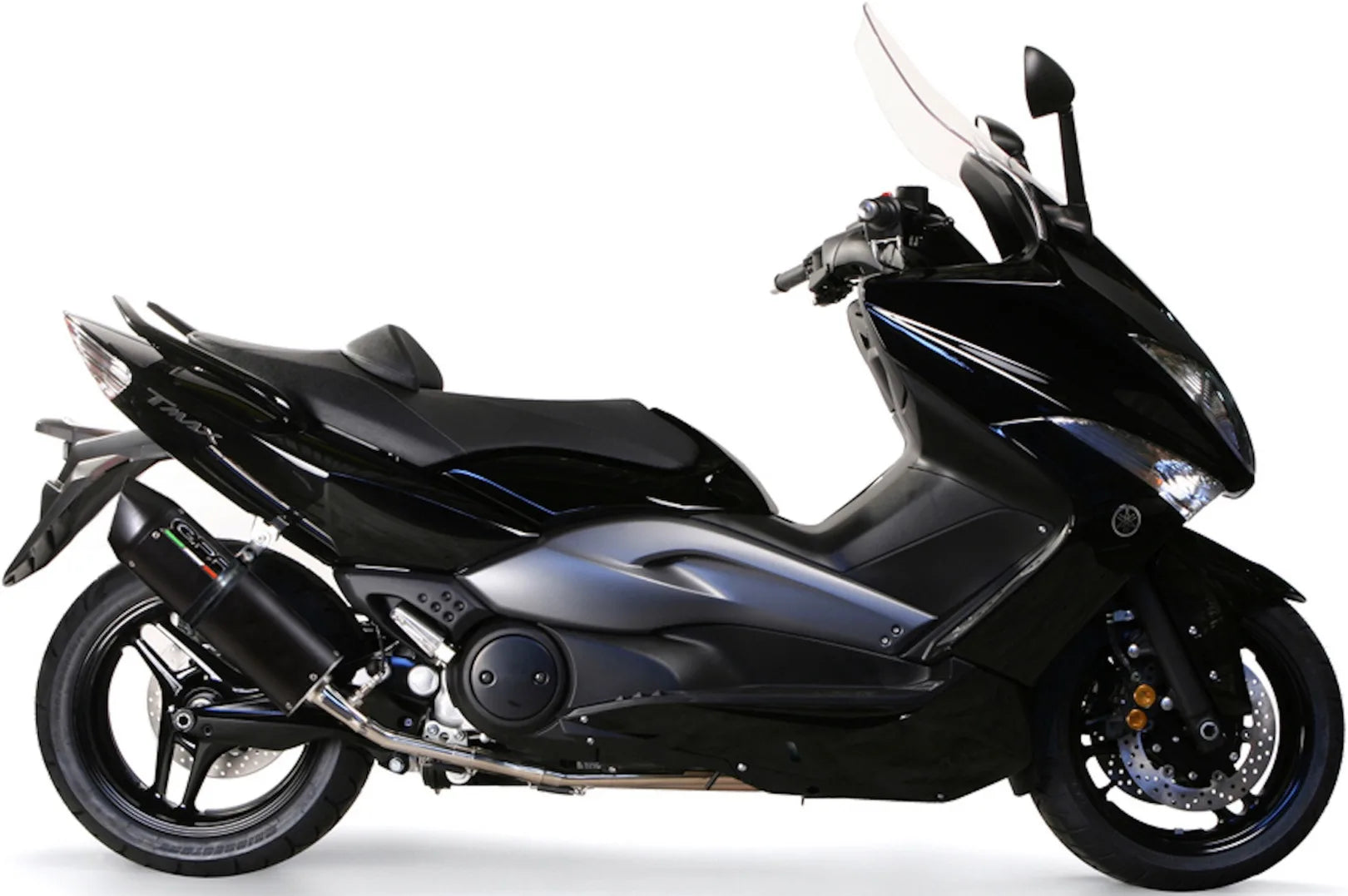 Système D'Échappement Complet Avec Catalyseur Et Homologation Acoustique Furore Aluminium Noir - Gpr Compatible Avec Yamaha T-Max 500 (2001-2011)