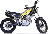 Système D'Échappement Complet Sans Catalyseur Et Homologué Au Niveau Sonore Furore Aluminium Noir - Gpr Compatible Avec Yamaha Tricker 250 (2005-2008)