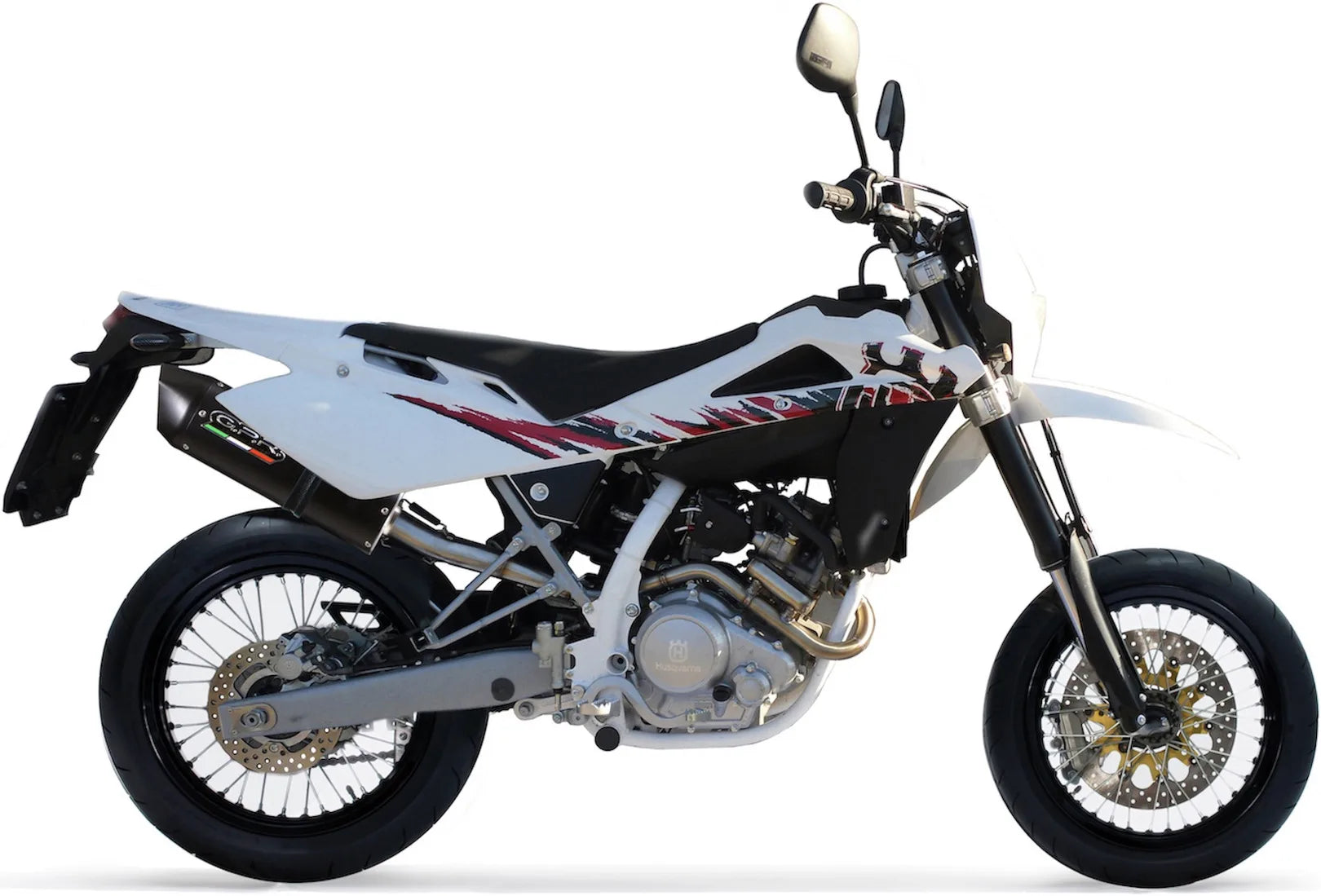 Système D'Échappement Complet Sans Catalyseur Et Homologué Au Niveau Sonore Furore Aluminium Noir - Gpr Compatible Avec Husqvarna Smr 125 4T (2010-2013)