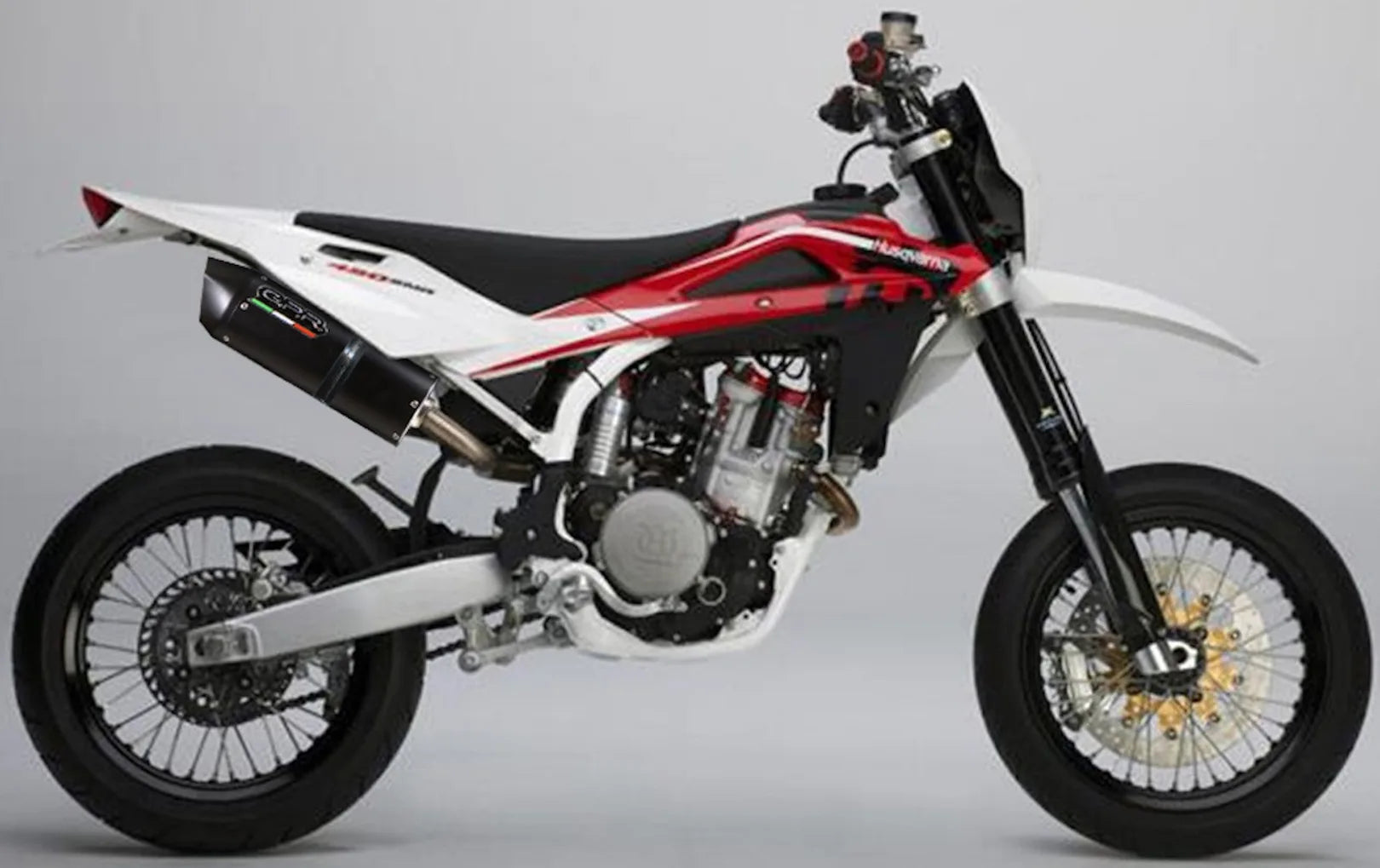 Système D'Échappement Homologué Au Niveau Sonore Furore Aluminium Noir - Gpr Compatible Avec Husqvarna Sm - Te 450 R (2004-2009)