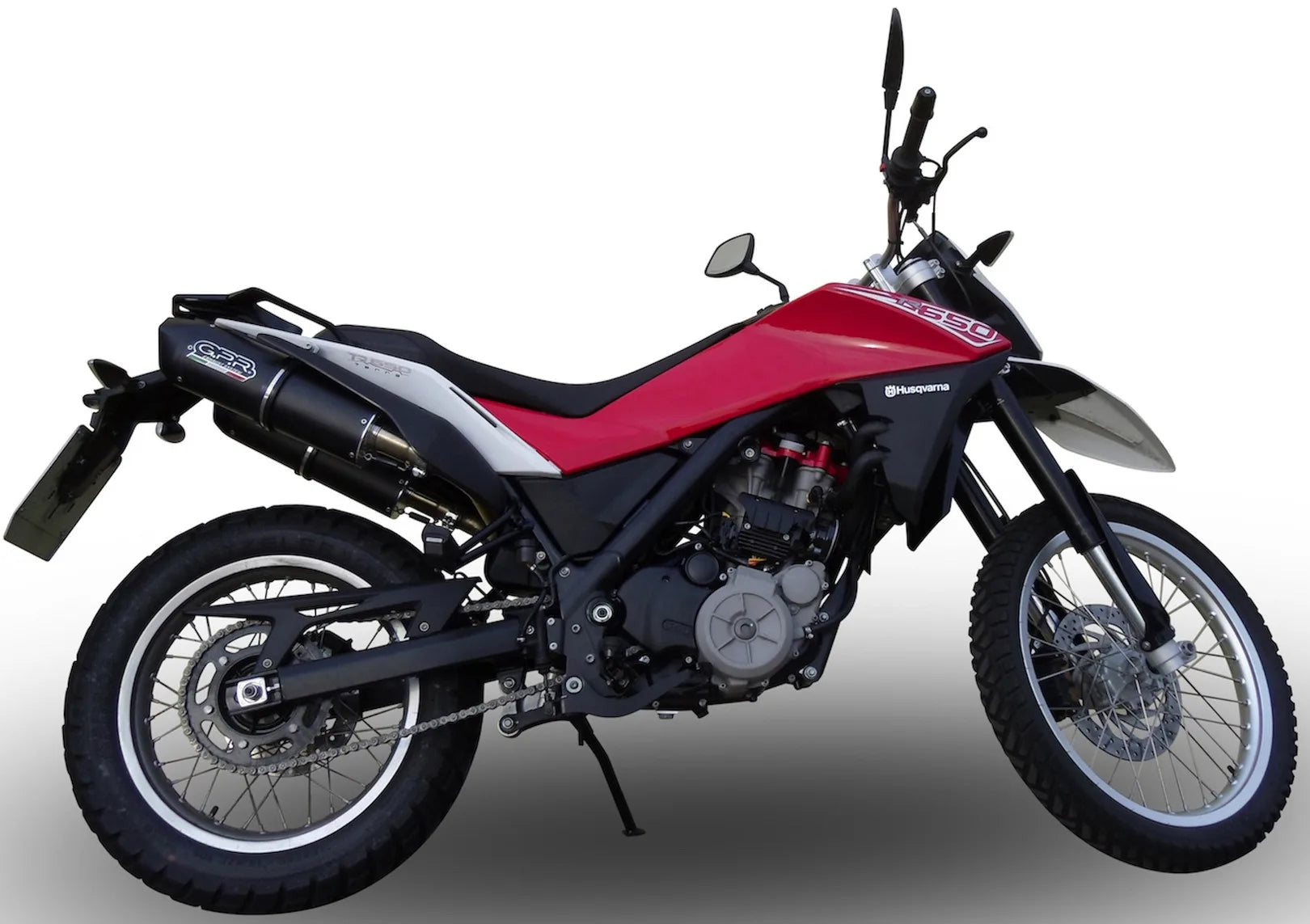 Système D'Échappement Complet Avec Catalyseur Et Homologation Acoustique Furore Aluminium Noir - Gpr Compatible Avec Husqvarna Tr 650 Terra - Strada (2013-2015)