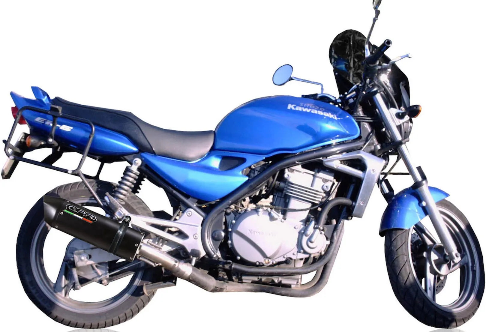 Système D'Échappement Homologué Au Niveau Sonore Furore Aluminium Noir - Gpr Compatible Avec Kawasaki Er-5 500 (1996-2006)
