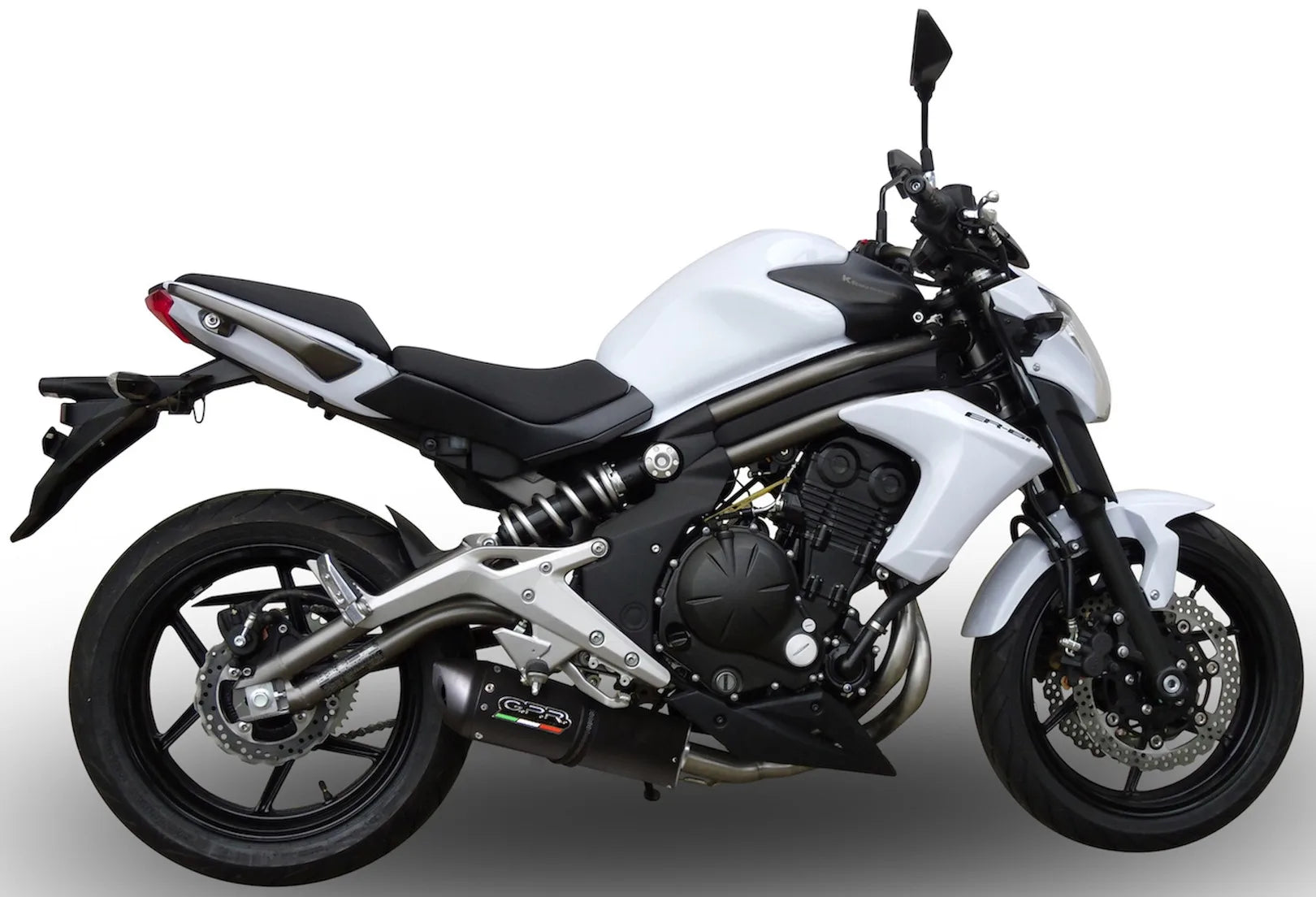 Système D'Échappement Homologué Au Niveau Sonore Furore Aluminium Noir - Gpr Compatible Avec Kawasaki Er-6 N (2005-2011)