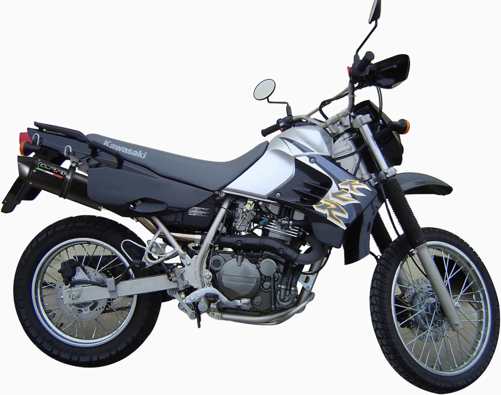Système D'Échappement Homologué Au Niveau Sonore Furore Aluminium Noir - Gpr Compatible Avec Kawasaki Klr 600 (1985-2004)