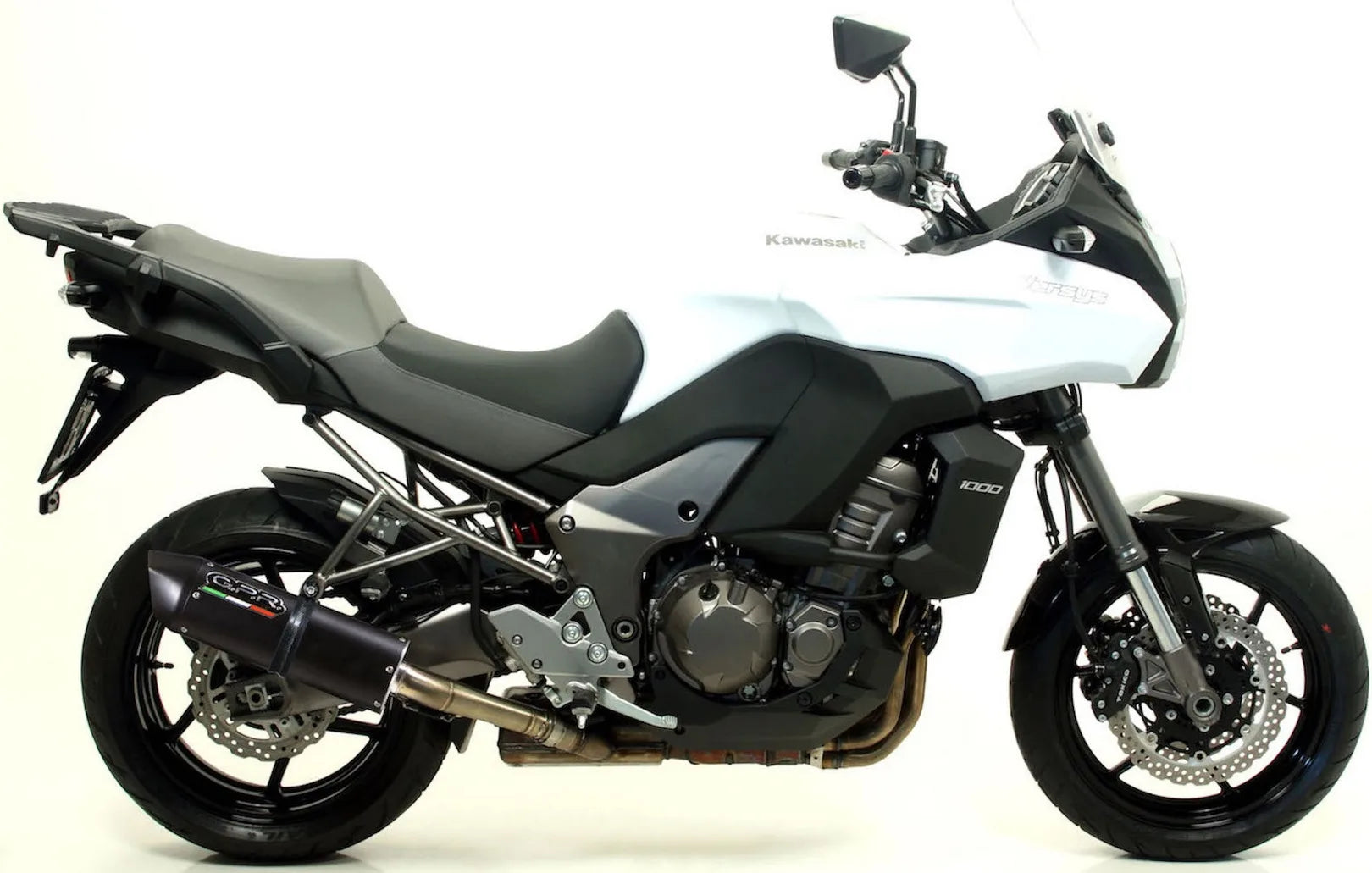 Système D'Échappement Homologué Au Niveau Sonore Furore Aluminium Noir - Gpr Compatible Avec Kawasaki Versys 1000 Ie (2011-2013)