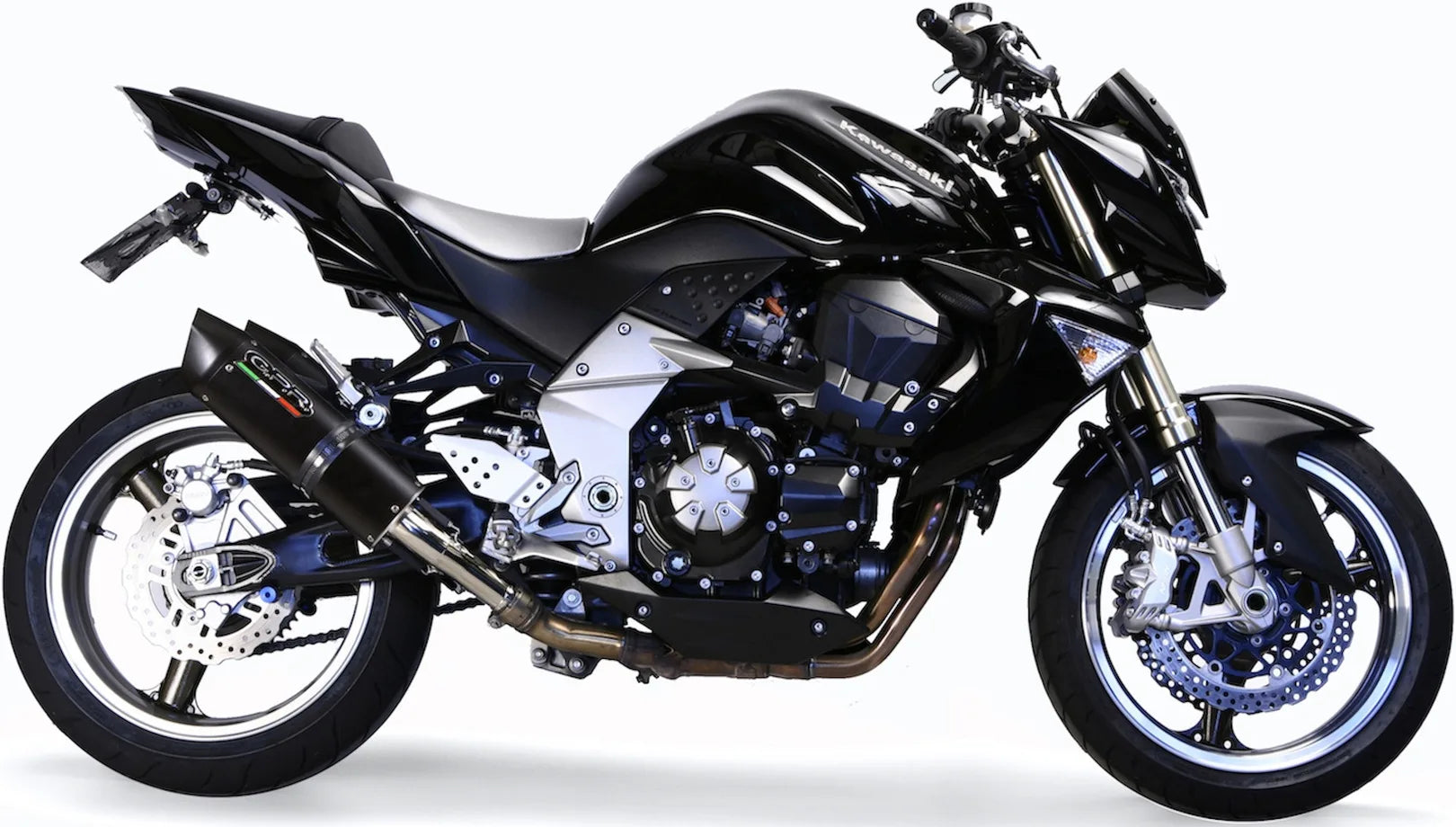 Double Sortie D'Échappement Avec Catalyseur Et Homologation Acoustique Furore Aluminium Noir - Gpr Compatible Avec Kawasaki Z 1000 (2007-2009)