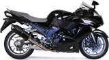 Double Sortie D'Échappement Homologuée Au Niveau Sonore Furore Aluminium Noir - Gpr Compatible Avec Kawasaki Zzr 1400 (2006-2007)