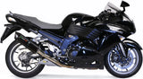 Double Sortie D'Échappement Homologuée Au Niveau Sonore Furore Aluminium Noir - Gpr Compatible Avec Kawasaki Zzr 1400 (2008-2011)