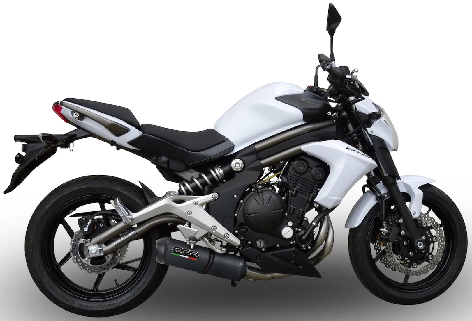 Système D'Échappement Homologué Au Niveau Sonore Ghisa Acier Noir - Gpr Compatible Avec Kawasaki Er-6 N (2005-2011)