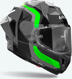 Casque Intégral Pour Moto Airoh Gp800 - Gp8C33 Hpc Carbon Vert Fluo Gloss Competition Taille L