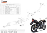 Système D'Échappement Complet Avec Catalyseur Et Homologation Acoustique Gp Acier Noir - Mivv Compatible Avec Honda Cbr 125 R (2004-2010)