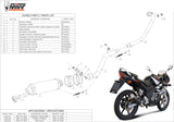 Complete Non-Catalytic Exhaust System With Sound Certification Gp Carbon - Mivv Compatible With Honda Cbr 125 R (2004-2010)
