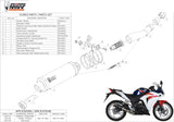 Système D'Échappement Non Catalysé Et Homologué Au Niveau Sonore Gp Acier Noir - Mivv Compatible Avec Honda Cbr 250 R (2011-2014)