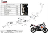 Système D'Échappement Complet Avec Catalyseur Et Homologation Acoustique Oval Carbon Carbon - Mivv Compatible Avec Honda Cbr 125 R (2011-2016)