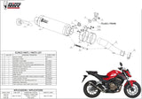 Système D'Échappement Homologué Au Niveau Sonore Gp Acier Noir - Mivv Compatible Avec Honda Cb 500 F (2016-2018)