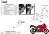 Système D'Échappement Homologué Au Niveau Sonore Oval Carbon Carbon - Mivv Compatible Avec Honda Vfr 800 F (2014-2020)