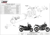 Système D'Échappement Homologué Au Niveau Sonore Oval Carbon Carbon - Mivv Compatible Avec Honda Nc 750 S (2016-2022)
