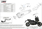 Système D'Échappement Complet Sans Catalyseur Et Homologué Au Niveau Sonore Delta Race Acier Noir Carbon - Mivv Compatible Avec Honda X-Adv 750 (2017-2024)