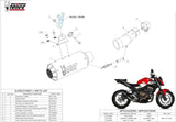 Système D'Échappement Non Catalysé Et Sans Homologation Acoustique Mk3 Acier Noir - Mivv Compatible Avec Honda Cb 500 F (2019-2024)