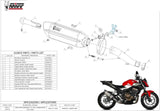Système D'Échappement Homologué Au Niveau Sonore Suono Acier Noir Carbon - Mivv Compatible Avec Honda Cb 500 F (2019-2024)