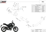 Système D'Échappement Complet Non Catalysé Et Sans Homologation Acoustique Mk3 Acier Noir - Mivv Compatible Avec Honda Cb 125 R (2018-2020)