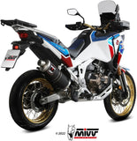 Système D'Échappement Homologué Au Niveau Sonore Dakar Acier Noir - Mivv Compatible Avec Honda Crf 1100 L Africa Twin (2020-2023)