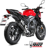 Système D'Échappement Complet Sans Catalyseur Et Homologué Au Niveau Sonore Ak-1 Acier Noir Carbon - Mivv Compatible Avec Honda Cb 500 Hornet (2024)