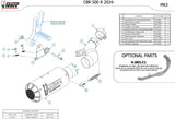 Système D'Échappement Non Catalysé Et Sans Homologation Acoustique Mk3 - Mivv Compatible Avec Honda Cbr 500 R (2024)