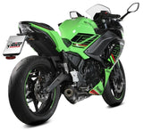 Complete Catalytic Exhaust System With Sound Certification Oval Carbon Carbon Fiber End Cap - Mivv Compatible With Kawasaki Ninja 650 (2025-2026)